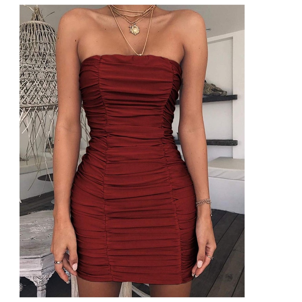 Sleeveless red club party dress